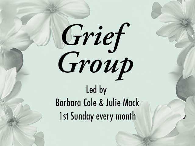 image of flowers with lettering about grief group