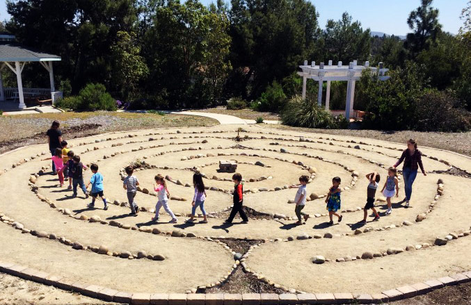 image of people walking a labyrinth